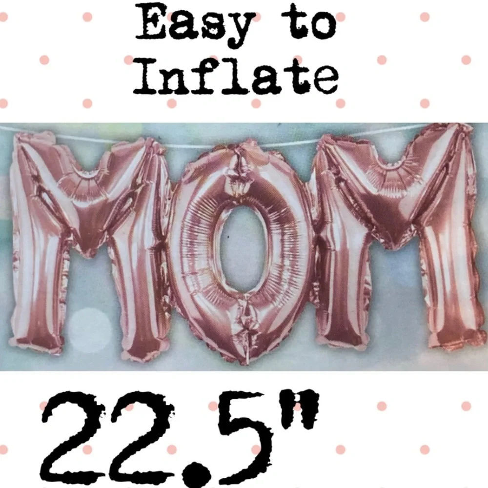 MOM Inflatable Balloon Banner Mother’s Day Celebration Decor |Easy 2 Inflate NWT